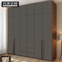 Wardrobe four-door simple hand-held wardrobe six-door five-door open Nordic bedroom combination wardrobe