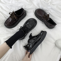 Small leather shoes women English wind winter 2021 Spring and Autumn New Big Head black thick bottom retro loafers Japanese jk shoes
