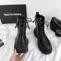 Thick-soled Martin Boots Female 2021 New British Single Boots Tide ins Cool Winter Spring and Autumn High Slim Boots