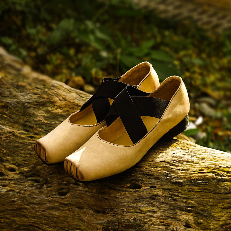 Washed Horse Leather Uma Pig Nose Ballet Shoes for Women, Medium Thick Heel, Square Toe, Retro Lace-Up Fairy Style Outdoor Retro Shoes