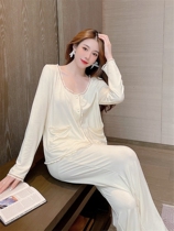 Ding ~ Todays gentleness is what you give the S F Elizabea Modale pyjamas womens spring and autumn long sleeve sexy suit