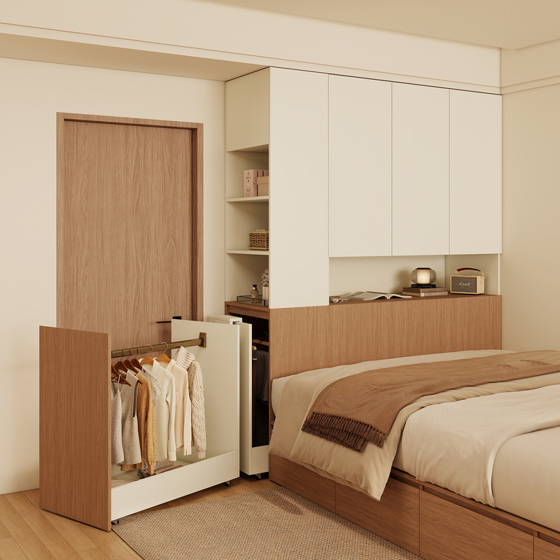 Pull-Out Wardrobe on the Side of the Bedroom, Home Bedroom Storage Cabinet, Bedside Side Cabinet, Sturdy and Durable, Gap Wardrobe at the End of the Bed Pull-Out Wardrobe on the Side of the Bedroom, Home Bedroom Storage Cabinet, Bedside Side Cabinet, Sturdy and Durable, Gap Wardrobe at the End of the Bed