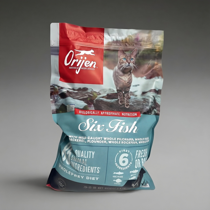 Orijen Six Types of Fish Cat Food for Weight Gain and Cheek Fattening, Complete Grain-Free Imported Chicken Universal Original Cat Food