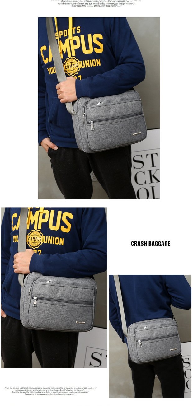 Ba lô trung niên trở lên dung lượng lớn nhiều lớp chống thấm nước Oxford vải vai Messenger túi vải túi du lịch giải trí túi nam túi elly