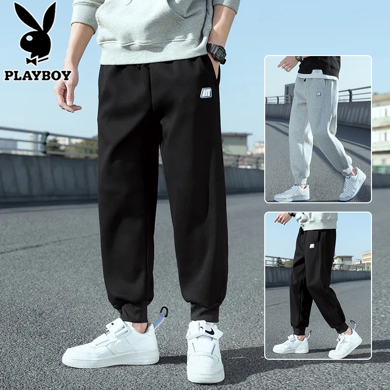 Playboy pants men's ins trendy brand harem pants loose beam feet gray sweatpants men's casual pants spring and autumn