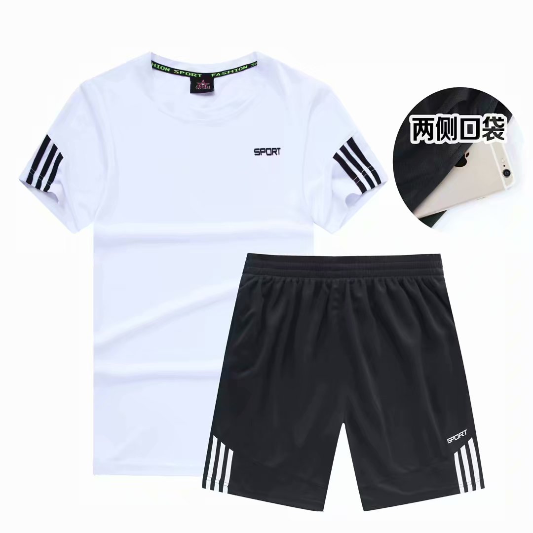 Thể thao phù hợp với nam giới mùa hè mỏng chạy thể dục quần áo ngắn tay quần short năm điểm nhanh chóng làm khô t-shirt thể thao lỏng quần áo bộ quần áo nike