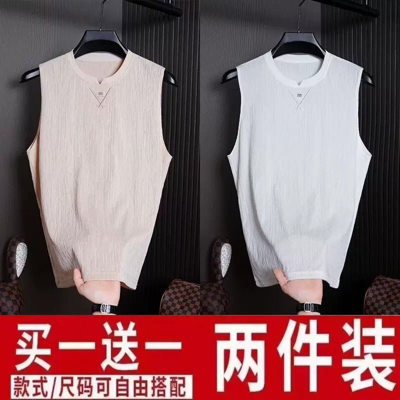 2026 New Summer Style Men's Round Neck Vest, Thin, Loose, Breathable, Sports, Leisure, Fitness Vest, Sleeveless Top 2026 New Summer Style Men's Round Neck Vest, Thin, Loose, Breathable, Sports, Leisure, Fitness Vest, Sleeveless Top