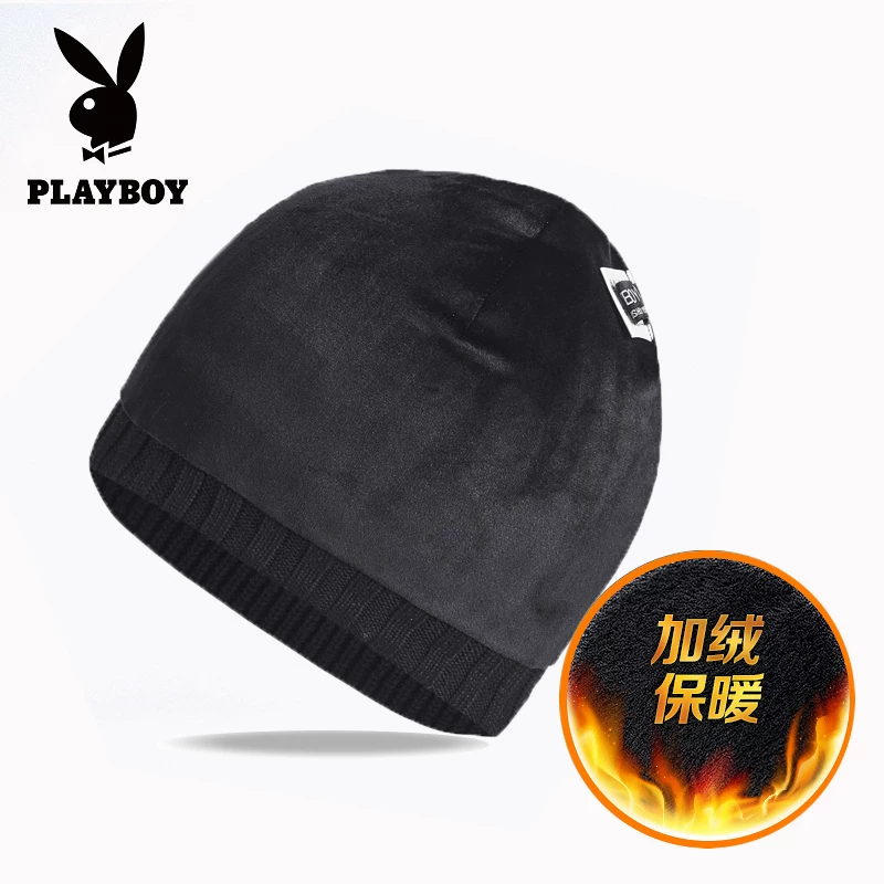 Playboy, стильная утепленная демисезонная Wool knitted шапка, шарф, увеличенная толщина