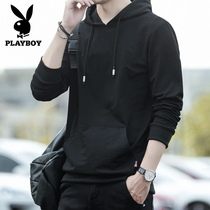 Playboy sweater men hooded loose spring and autumn new black Korean version of the trend mens autumn handsome and wild