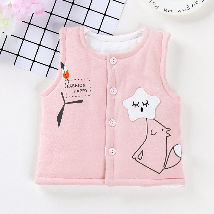 Áo vest cho bé mùa thu và mùa đông dày áo ấm cotton mở khóa áo thun bé trai