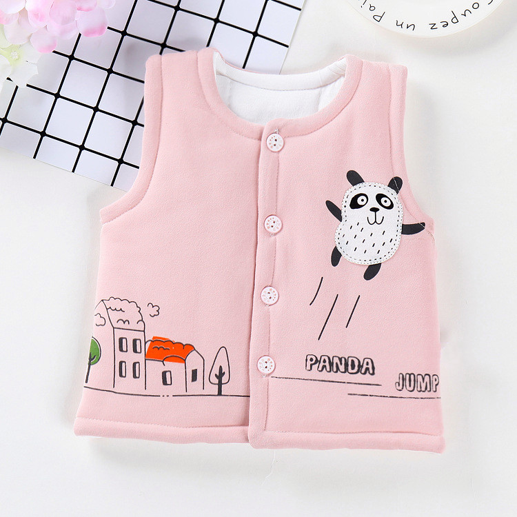 Áo vest cho bé mùa thu và mùa đông dày áo ấm cotton mở khóa áo thun bé trai