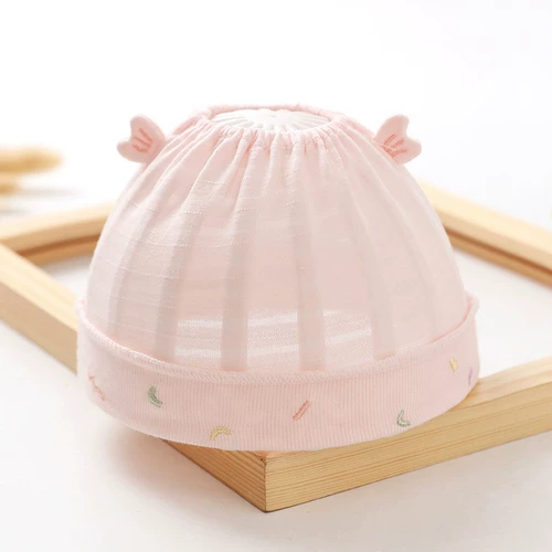 Детская тонкая дышащая хлопковая шапка подходит для мужчин и женщин для девочек для раннего возраста