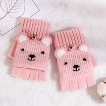 Childrens flip gloves Autumn and winter Primary School students write warm Dew fingers thick Boys Girls children