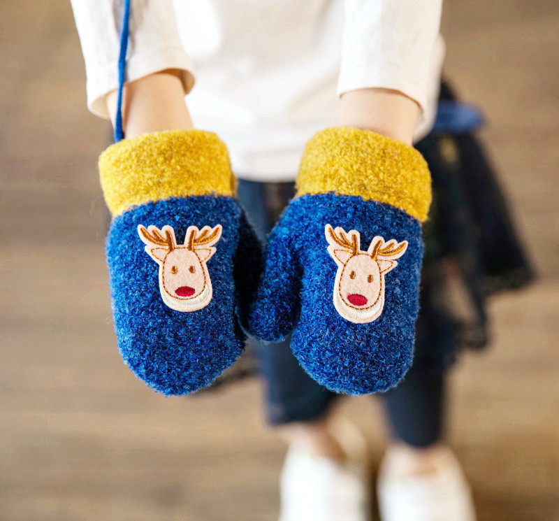 Зимние детские милые утепленные удерживающие тепло перчатки для мальчиков и девочек 