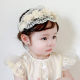 夏季婴儿护囟门帽发带蕾丝花朵女宝宝头饰新生薄款公主头花防受凉