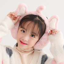 Childrens earmuffs baby autumn and winter plus velvet thickened warm ear protection bag children Girl cute plush ear warm ear cover