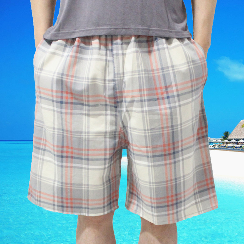 Mùa hè nam cotton pajama quần quần short giản dị kích thước lớn bãi biển quần dệt bông phần mỏng 5 quần nhà lông quần quần ngủ nam