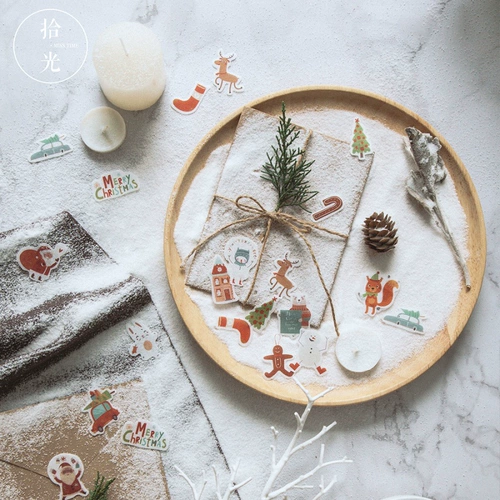 Рождественская наклейка, ретро фотоальбом, DIY, планировщик, в корейском стиле