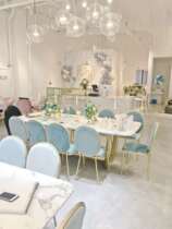 Nordic ins marble dining table Rectangular light luxury dining table and chair combination Modern simple small apartment dining table Household