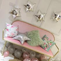 Nordic simple wrought iron clothing store Cafe ins wind fabric single double office net red milk tea sofa combination