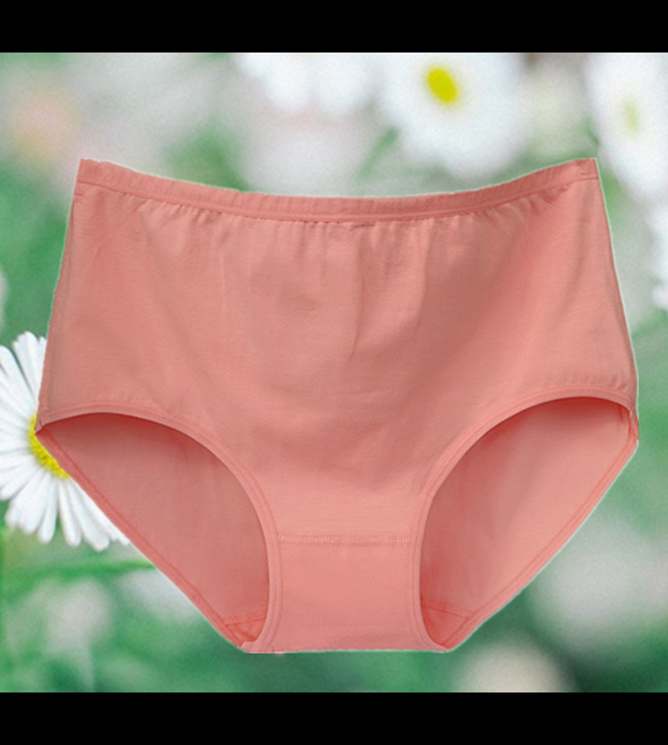 Đồ lót cotton cho phụ nữ trung niên béo cao eo thoáng khí đặc biệt cộng với phân bón XL cotton rắn màu đồ lót phụ nữ quan lot nu cap cao