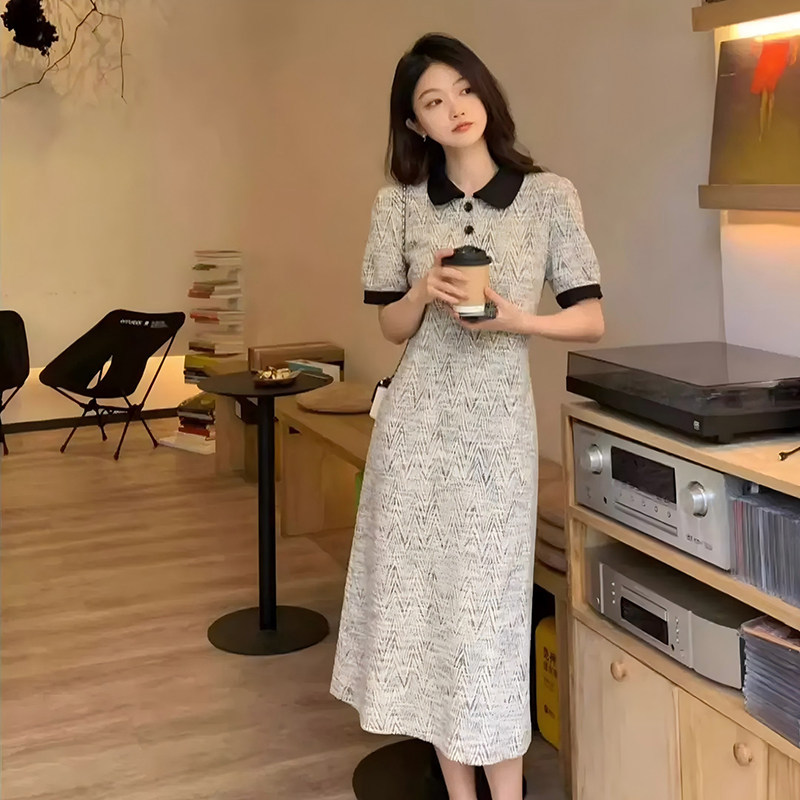 2026 Summer New Style French High-End Slim-Fit Elegant Polo Collar Dress Niche Design D1406