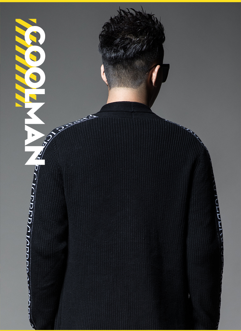 SXF Saint Xi Fan Áo len dệt kim nam 2018 Thu mới Dòng áo len Ribbon Slim Áo len nam áo len kiểu hàn quốc cực đẹp