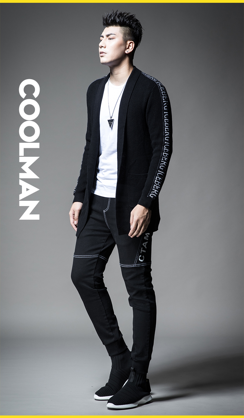 SXF Saint Xi Fan Áo len dệt kim nam 2018 Thu mới Dòng áo len Ribbon Slim Áo len nam áo len kiểu hàn quốc cực đẹp