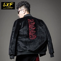 Quần áo cotton nam SXF Saint Shifan 2018 mới áo khoác nhung vàng thêu áo khoác mùa đông áo khoác bóng chày nam triều áo khoác hoodie nam