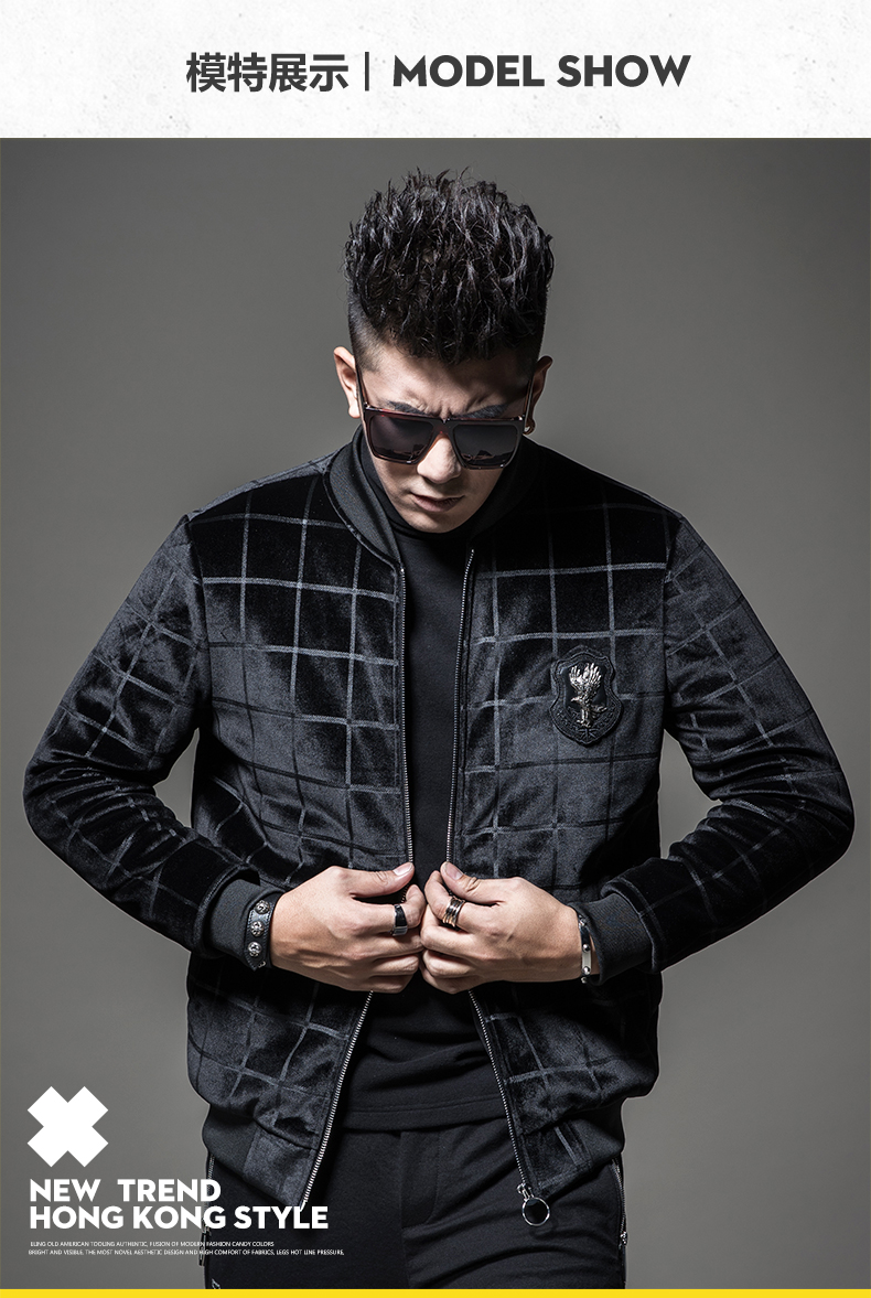 SXF Saint Xi Fan cotton cổ áo bóng chày nam nhung vàng áo khoác ngắn đoạn ngắn Áo khoác mùa đông mỏng quần áo nam triều áo kaki nam