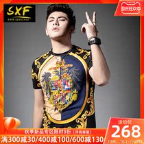 SXF St. HIV round neck short sleeve men 2020 summer half-sleeved shirt full print fashion cotton mens T-shirt tide