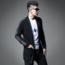 SXF Saint Xi Fan Áo len dệt kim nam 2018 Thu mới Dòng áo len Ribbon Slim Áo len nam áo len kiểu hàn quốc cực đẹp Cardigan