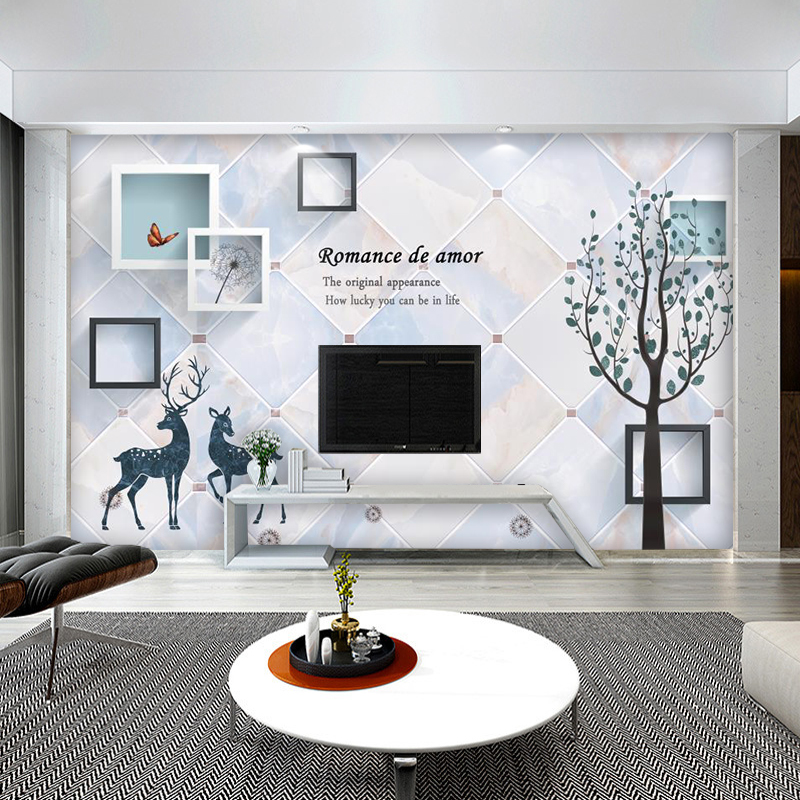 8d net red bamboo wood fiber integrated wall panel TV background wall modern minimalist guard room Nordic Wind Decorative Painting