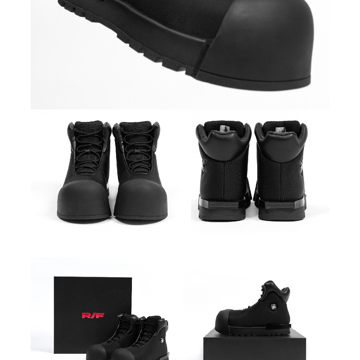 Rocksta x f.v.v.o black and white height-boosting chunky sole