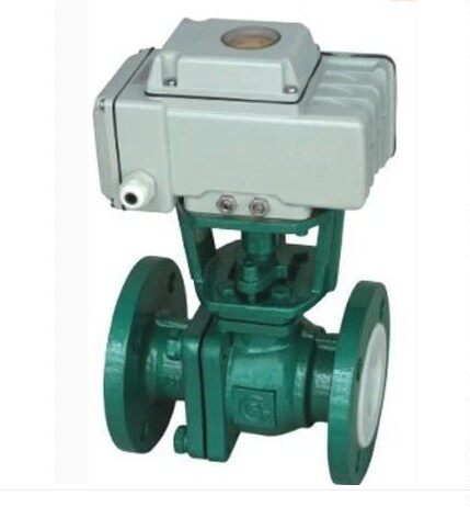 Q941F46-16C electric lined fluorine ball valve electric anti-corrosion strong acid ball valve DN80 DN100 DN200