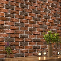 Retro brick wallpaper bar cafe red masonry cultural stone wallpaper simulation three-dimensional 3D stone brick pattern