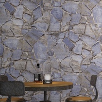  Retro rock pattern brick wallpaper barbershop KTV shop decoration simulation 3D stone stone tooling wallpaper