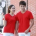 Quần áo bảo hộ lao động Áo thun cổ tròn tay ngắn nam cổ chữ V nữ phục vụ lớp áo polo nhà máy quần áo công sở in quần áo dịch vụ nhà máy đặt làm