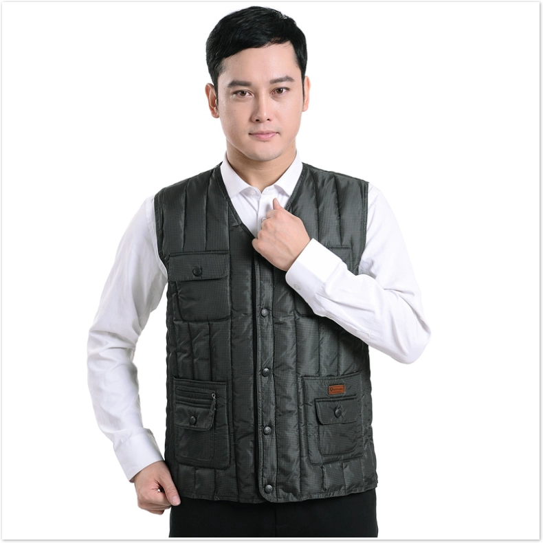 Mùa thu và mùa đông trung niên áo vest nam bằng vải cotton ở cha già tải áo ấm xuống quần cotton ông già mùa đông áo khoác nam mùa hè