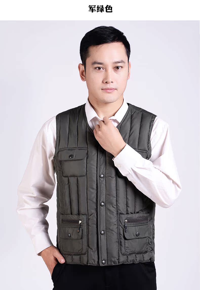 Mùa thu và mùa đông trung niên cotton vest nam cao tuổi vest nam trung niên ấm áp xuống bông ông nội ao khoac vest nam