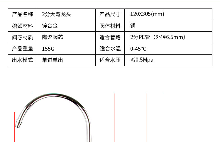 Фильтр для воды 净水器2分开关304不锈钢龙头家用厨房洗菜盆水槽龙头双阀放水开关