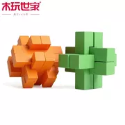 Gỗ chơi gia đình Kong Ming khóa Lu Ban khóa câu đố khối xây dựng đồ chơi người lớn học sinh trẻ em đồ chơi thông minh mở khóa