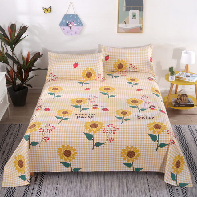 Thick printed cotton coarse cloth sheet single piece linen cotton linen thick double student dormitory single quilt