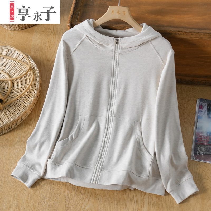 Xiangyongzi [Warm Sheep] Cashmere and Mulberry Silk Fleece-Lined Hooded Warm Sweatshirt for Women, Autumn and Winter, Casual, Stylish, and Comfortable