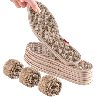 艾草亚麻鞋垫男士防臭透气吸汗手工纯棉布女皮鞋除臭留香型全棉冬