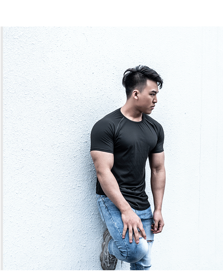 2019 mới BULK thể thao tay áo ngắn Áo nhanh khô chạy áo phông ngoài trời để chấp nhận đoạn dài của nam giới - Áo phông thể thao áo thun thể thao nữ