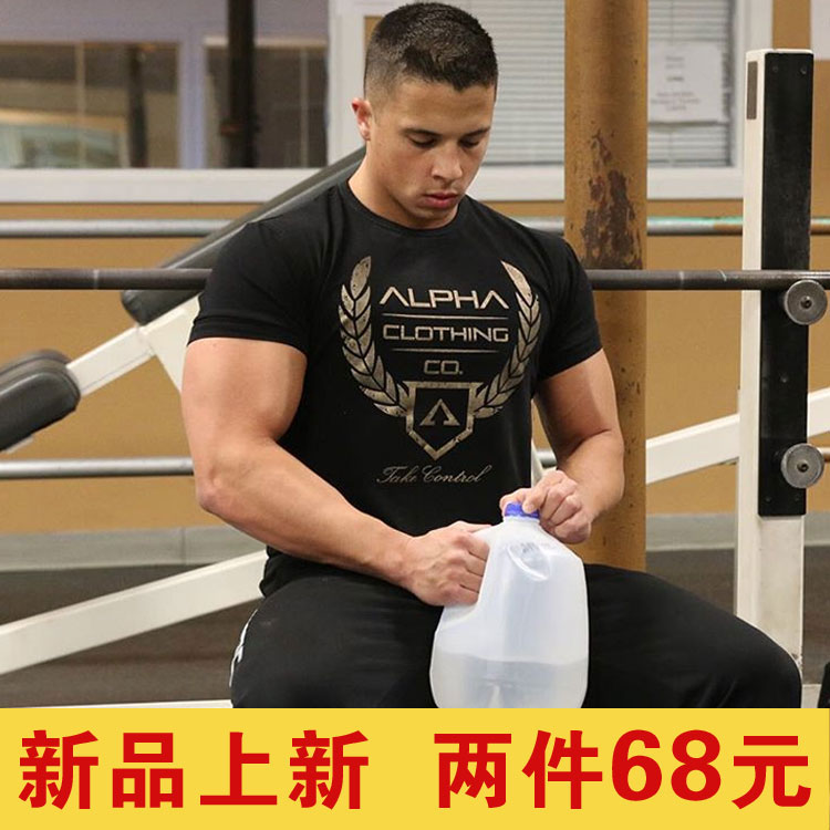 肌肉兄弟夏季新款男士休闲短袖T恤健身训练上衣跑步运动修身T恤男