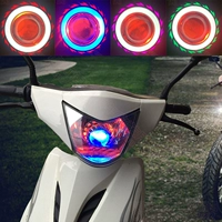 WISP Xe máy LED Angel Devil Eye Head Đèn điện Xe điện Sửa đổi nhanh Eagle Eagle Cannon Glare Đèn pha đèn xe wave alpha