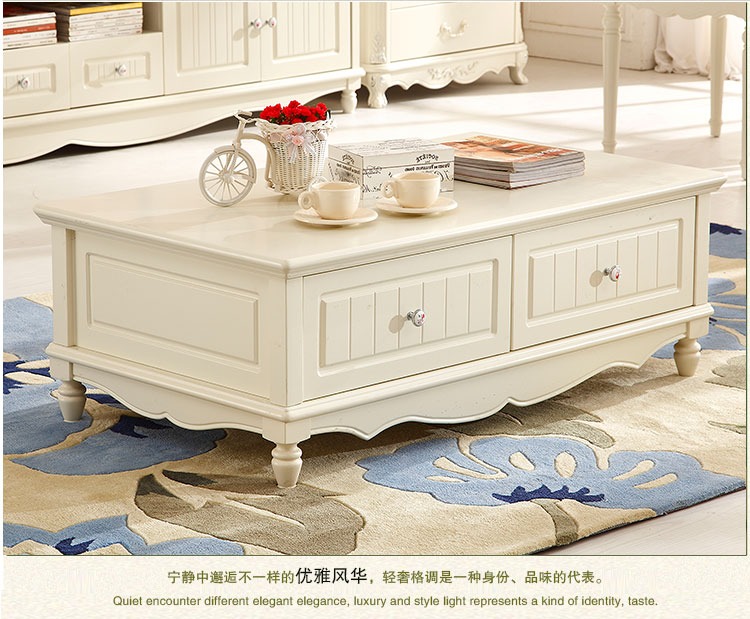 Simple bàn trà sân vườn nội thất Hàn Quốc Châu Âu bảng bàn gỗ trắng phòng khách bàn cà phê kết hợp - Bàn trà bàn trà gỗ đẹp