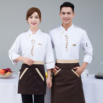 Chef overalls mens hotel kitchen staff clothes White autumn hot pot restaurant uniforms plus size chefs clothing long sleeves